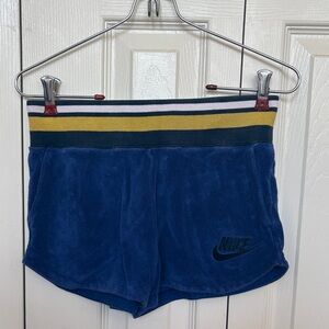 Nike Blue Terry Cloth Shorts with Multicolor Waistband